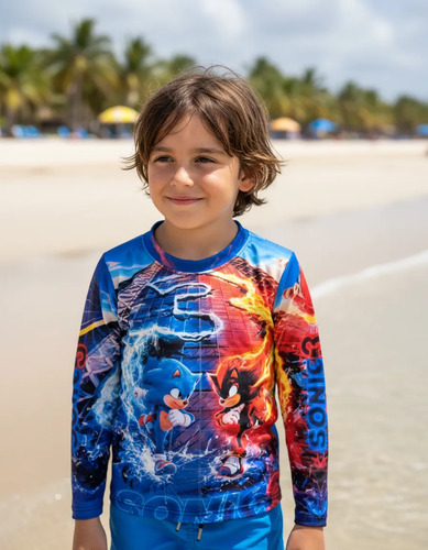 Playera De Natación Manga Larga, Playa Y Secado Rápido