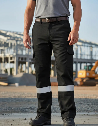 Pantalón Industrial Con Reflejantes  Y Bolsas Tipo Cargo. | Meses sin interés