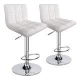 Set X2 Silla Bar Espaldar Acolchado Blanca