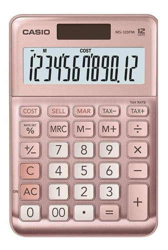 Calculadora Escritorio Casio Ms-120fm Rosa 12 Digitos 