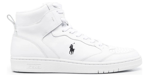 Tenis Polo Ralph Lauren Bota Logo Bordado Blanco Hombre B