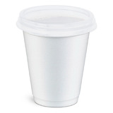 Copo Termico Isopor 240ml C/ 100un + Tampa Plastica C/ 100un Cor Branco Copo Com Tampa