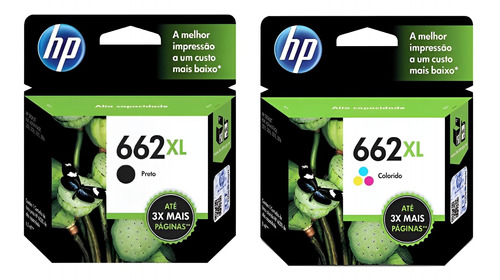 Kit Cartuchos Originais Hp 662 Xl Preto + Xl Color 2546 3546