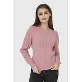 Sweater Punto Fantasía Lurex Rosa Nicopoly