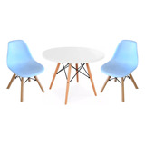 Juego Infantil Mesa Con Dos Sillas Kid Blanco Eames Escandin