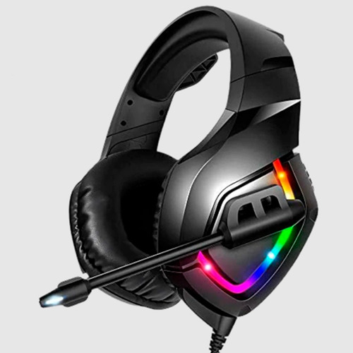 Audífonos Gamer Con Micrófono Onikuma Negro Con Luz Rgb