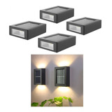 Pack 4 Lámparas Solares Aplique Exterior - Impermeables