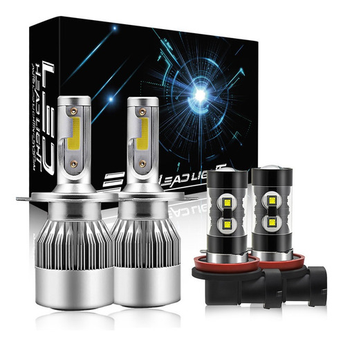 000 28000lm Kit De Focos Led H4 H11 Luz Alta Baja Para