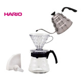 Kit Barista Profissional Hario V60 + Chaleira Inox Original