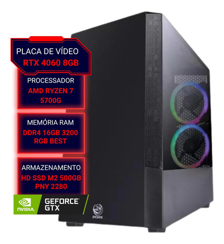 Pc Gamer Arena 9 -  I5 12400f, 32gb, Ssd M2 1tb, 4060ti 8gb