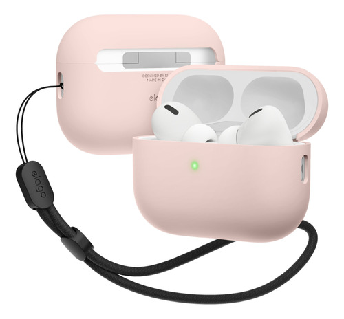 Funda De Silicona Para AirPods Pro 2 Con Cordón En Rosado