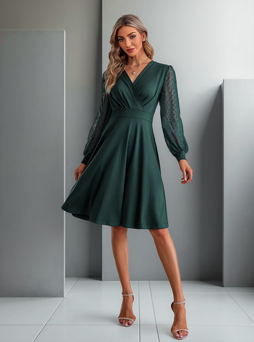 vestido formal vestidos cruzados invierno