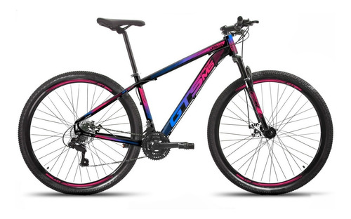 Mountain Bike Gts Pro M5 Urban Aro 29 15 Câmbios Shimano Cor Preto/azul/rosa