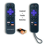 Control Remoto Atvio Con Roku Tv Original + Funda  Y Pila 