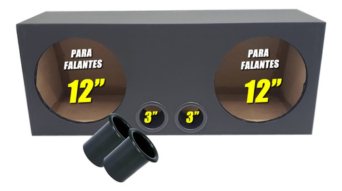 Caixa Dupla Vazia 12pol Subwoofer Bomber Upgrade Bicho Papão