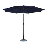 Parasol Azul Oscuro De 3 Mts Con Base De 16 Libras De Peso