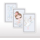 Kit 3 Placas Quadros Decorativos Menina Infantil Kids