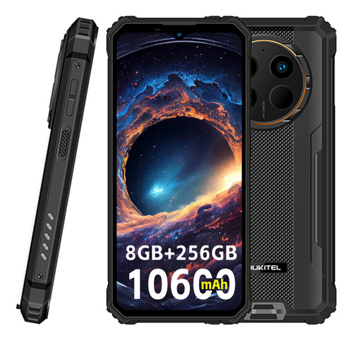 Celular Oukitel Wp28 Rugged Smartphone Dual Sim 8gb + 256gb 10600mah Black