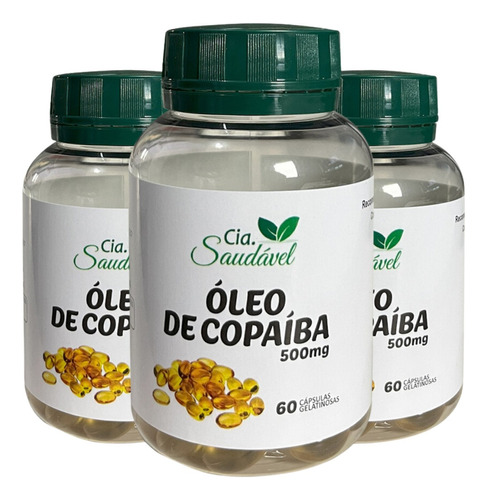 Kit 3x Óleo De Copaíba 100% Natural - 180 Capsulas Total