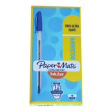 Boligrafo Papermate Kilometrico Inkjoy C/12 Punto Medio 1 Mm Color De La Tinta Azul Color Del Exterior Transparente