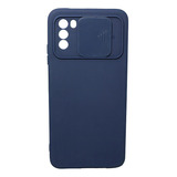 Capinha Capa Proteção Câmera Deslizante Para Xiaomi Poco M3 Cor Azul