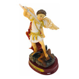 San Miguel Arcángel En Porcelana Firenzi Base De Madera 12cm