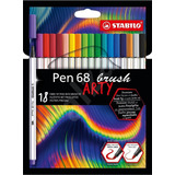 Caneta Stabilo Arty Pen 68 Brush 18 Cores Aquarelável