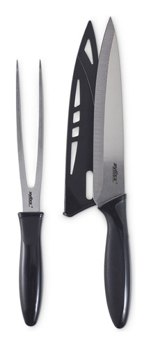 Cuchillo Y Tenedor De Acero Inoxidable Con Funda 20cm Zyliss