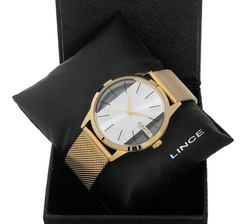 Relogio Lince Feminino Dourado Social Analogico Lrg624l