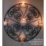 Mandala De Ferro Com Velas Decoração De Parede Sala De Estar