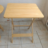 Mesa Dobrável Portátil Madeira Pinus 70 X 70 Alt 75 Cm 