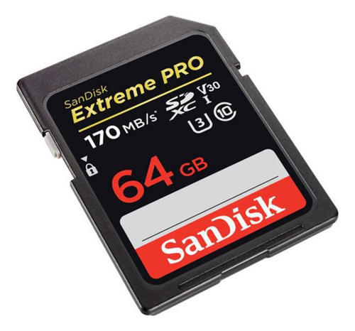 Cartao Sandisk Sdxc Extreme Pro C10 U3 170mb/s 64gb Notebook