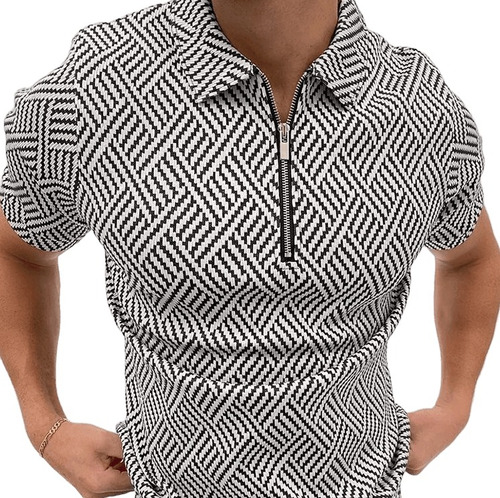 Playera Polo Manga Corta Cremallera Solapa Hombre Casual