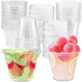 50 Vasos De Postre De Plástico Reutilizables De 9 Oz T...