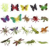 19 Piezas Realista Insecto Animal Modelo Mariposa Set Juguet