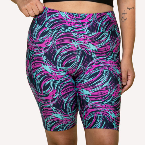 Bermuda Suplex Academia Fitness Feminino Cós Alto Plus Size