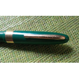 Pluma, Wearever Vintage Color Verde Vistas En Chapa Oro