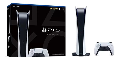 Sony Playstation 5 Digital Edition 825gb Branco E Preto