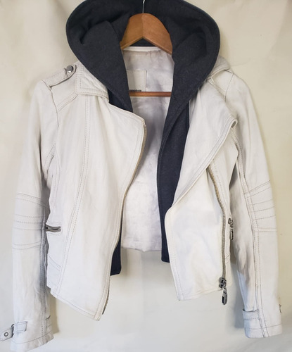 Campera Prune De Cuero Blanca 