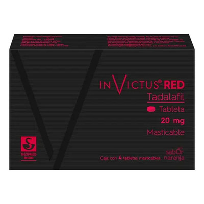 Invictus-red Tableta Masticable 20 Mg, 4 Tabletas | Envío gratis
