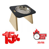 Comedouro Individual Inclinado Elevado Cachorro Gato Inox