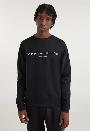 Polerón Tommy Logo Hombre Negro Tommy Hilfiger F2