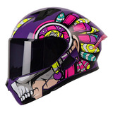 Casco Abatible Para Moto Roda Rush Warrior Fucsia