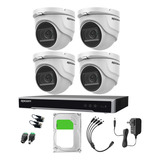 Epcom Kit De 4 Camaras De Seguridad Metalicas Eyeball 8mp Protección Ip66 Para Uso Exterior + Dvr 4ch Turbohd Con Detección De Movimiento Y Salida De Alarma +2tb Hdd Modelo Ev8004e4k-plus-sc+2tb