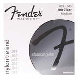 Fender Encordado Para Guitarra Clasica Nylon Plata 028-043