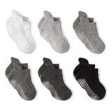 6 Pares De Calcetines Antideslizantes Para Niños Y Niñas