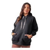 Maxi Buzo Hoodie Capucha Largo Frisado Oversize Talle Grande