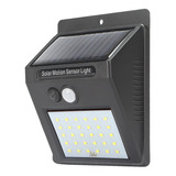 Kit 3 Luminária Parede Solar 20 Leds Bateria Luz Balizador