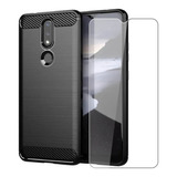 Funda Para Nokia 2.4 24m Carbono Y Vidrio Templado 