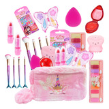 Kit Maquiagem Infantil Necessaire + Batom , Sombra Pincel 